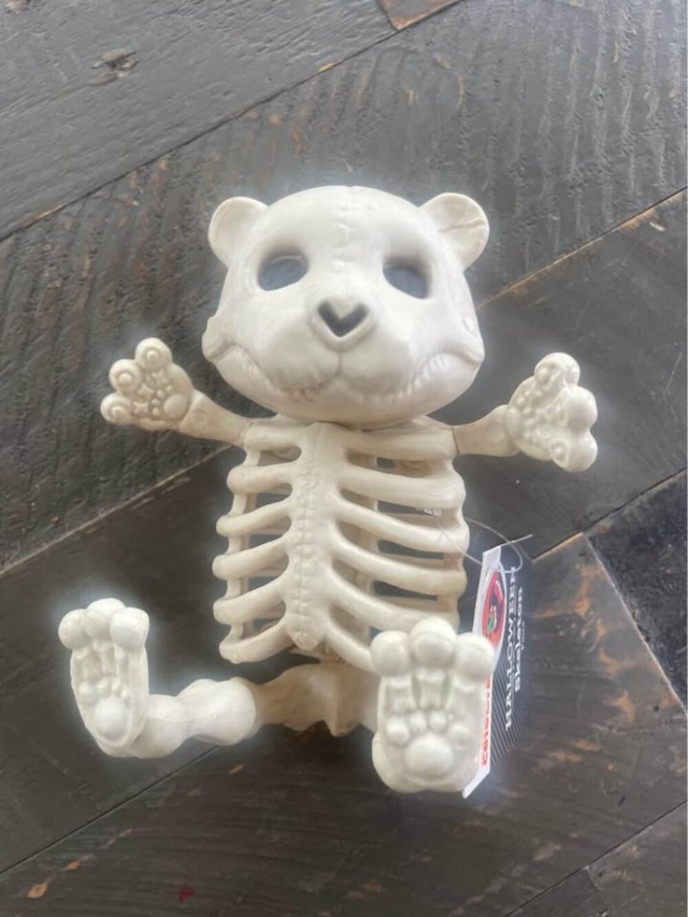 NEW - Halloween Skeleton Bear - faux - head moves